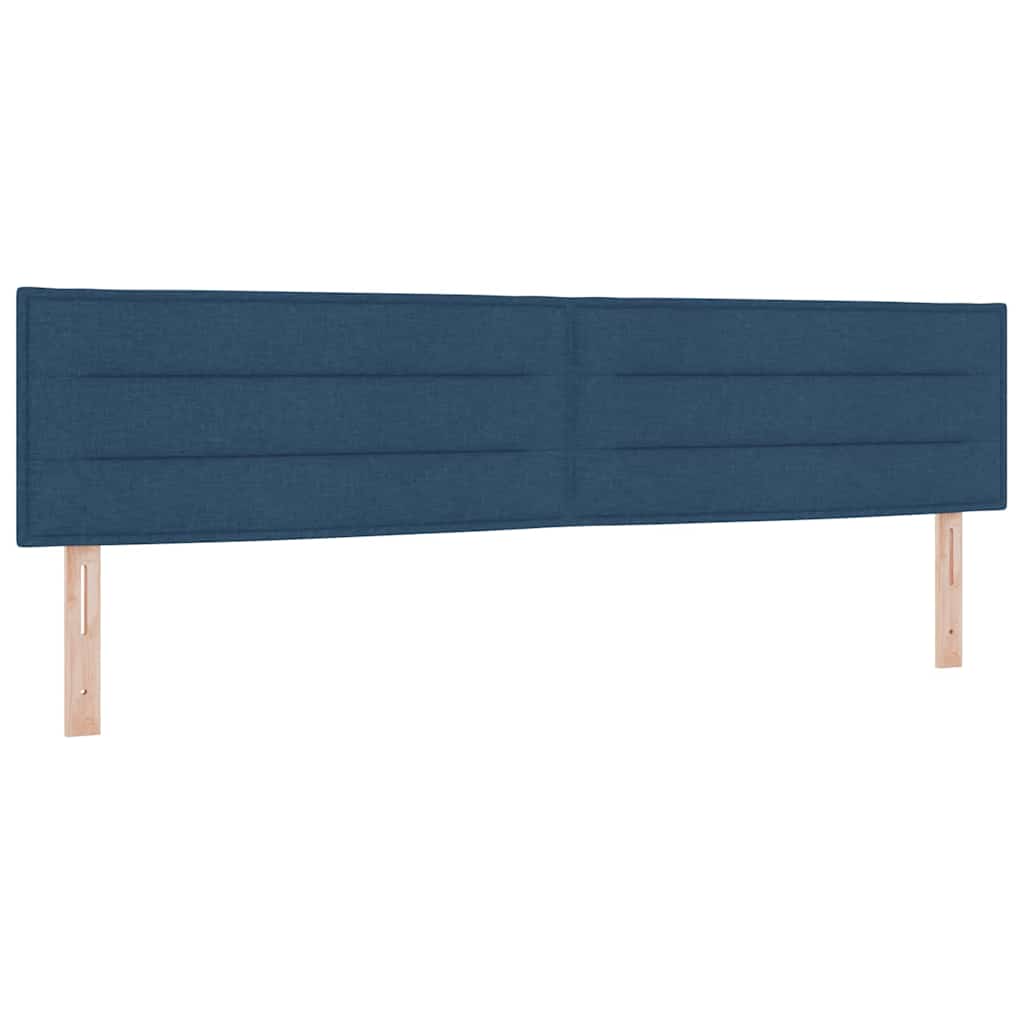vidaXL Κρεβάτι με ελατήρια με στρώμα Μπλε 200 x 200 cm ύφασμα