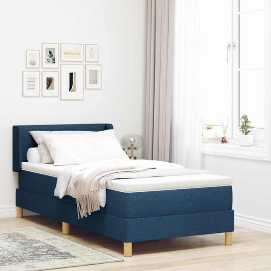 vidaXL Κρεβάτι με ελατήρια με κεφαλάρι Μπλε 190 x 90 cm ύφασμα