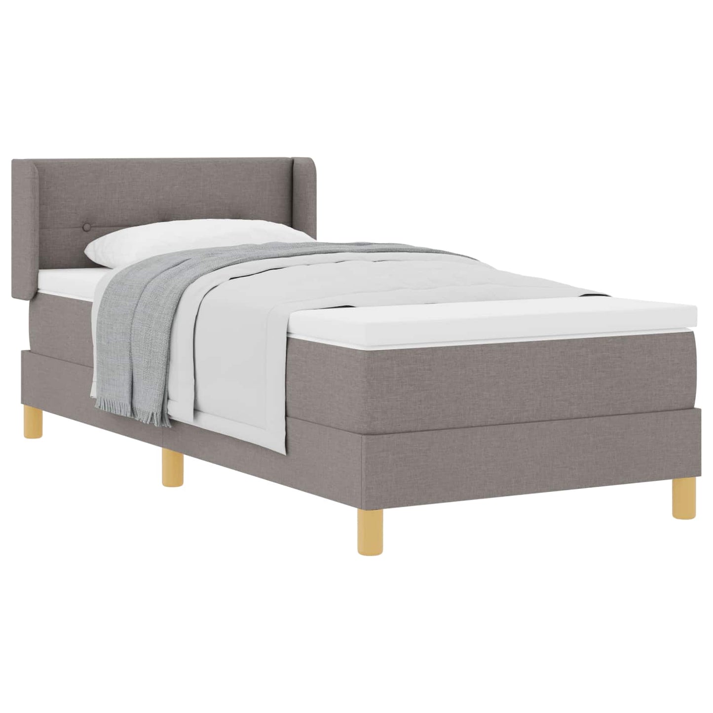 vidaXL Κρεβάτι με ελατήρια με κεφαλάρι Taupe 200 x 90 εκ. ύφασμα