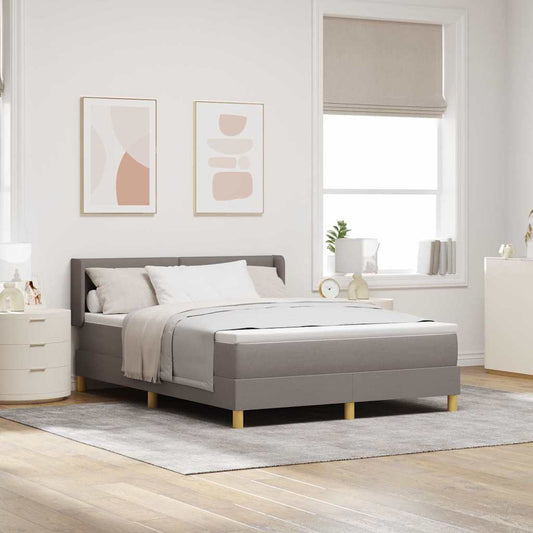 vidaXL Κρεβάτι με ελατήρια με κεφαλάρι Taupe 190 x 140 εκατοστά ύφασμα