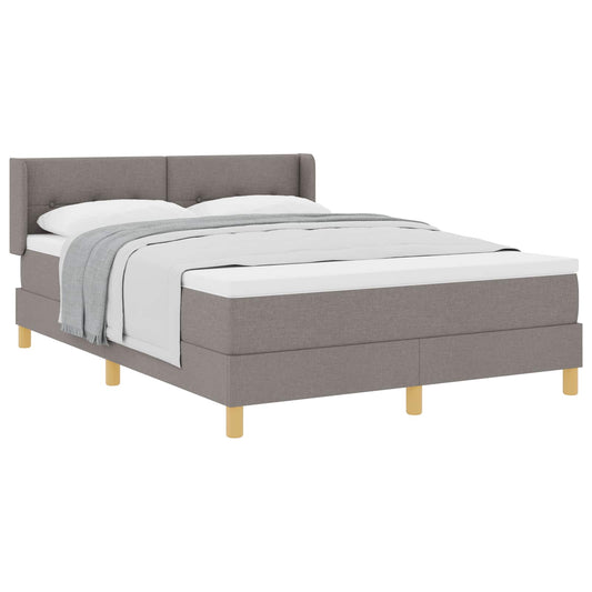 vidaXL Κρεβάτι με ελατήρια με κεφαλάρι Taupe 190 x 140 εκατοστά ύφασμα