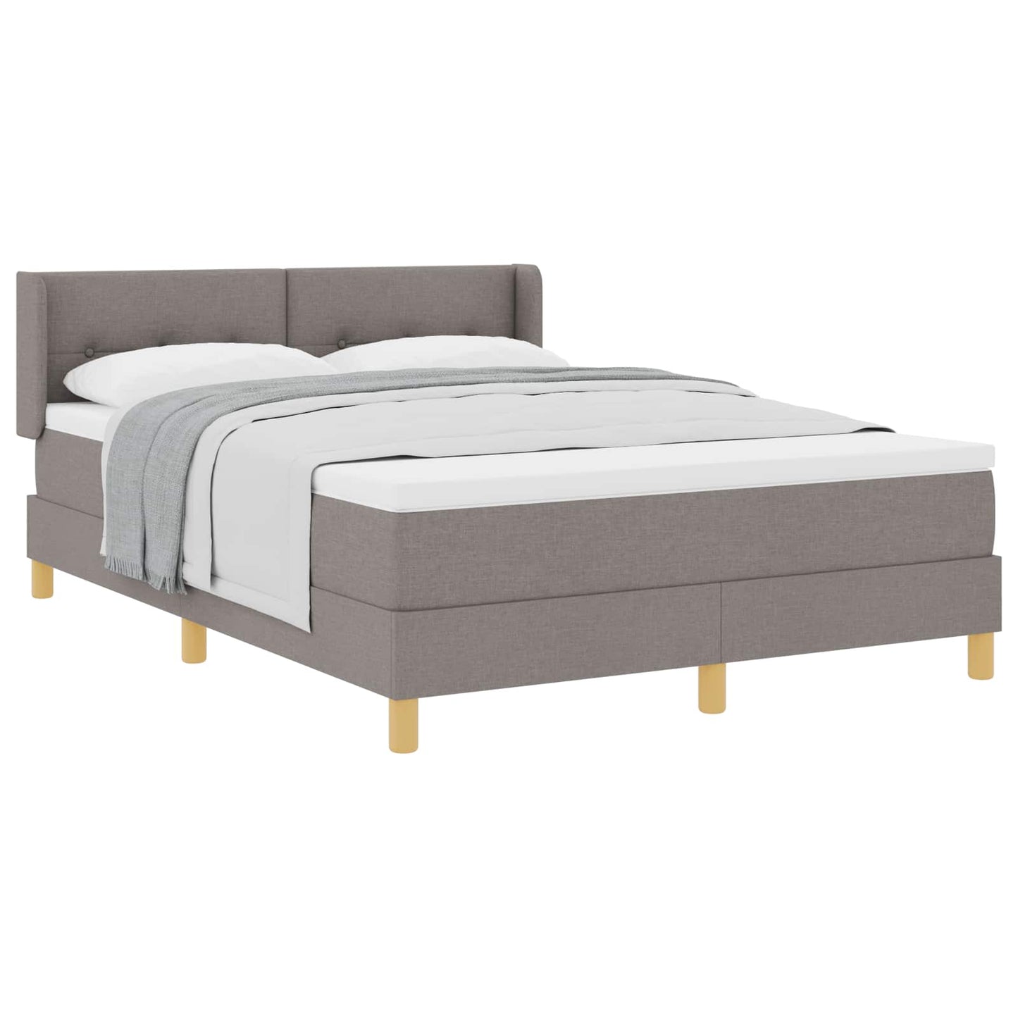 vidaXL Κρεβάτι με ελατήρια με κεφαλάρι Taupe 200 x 140 cm ύφασμα