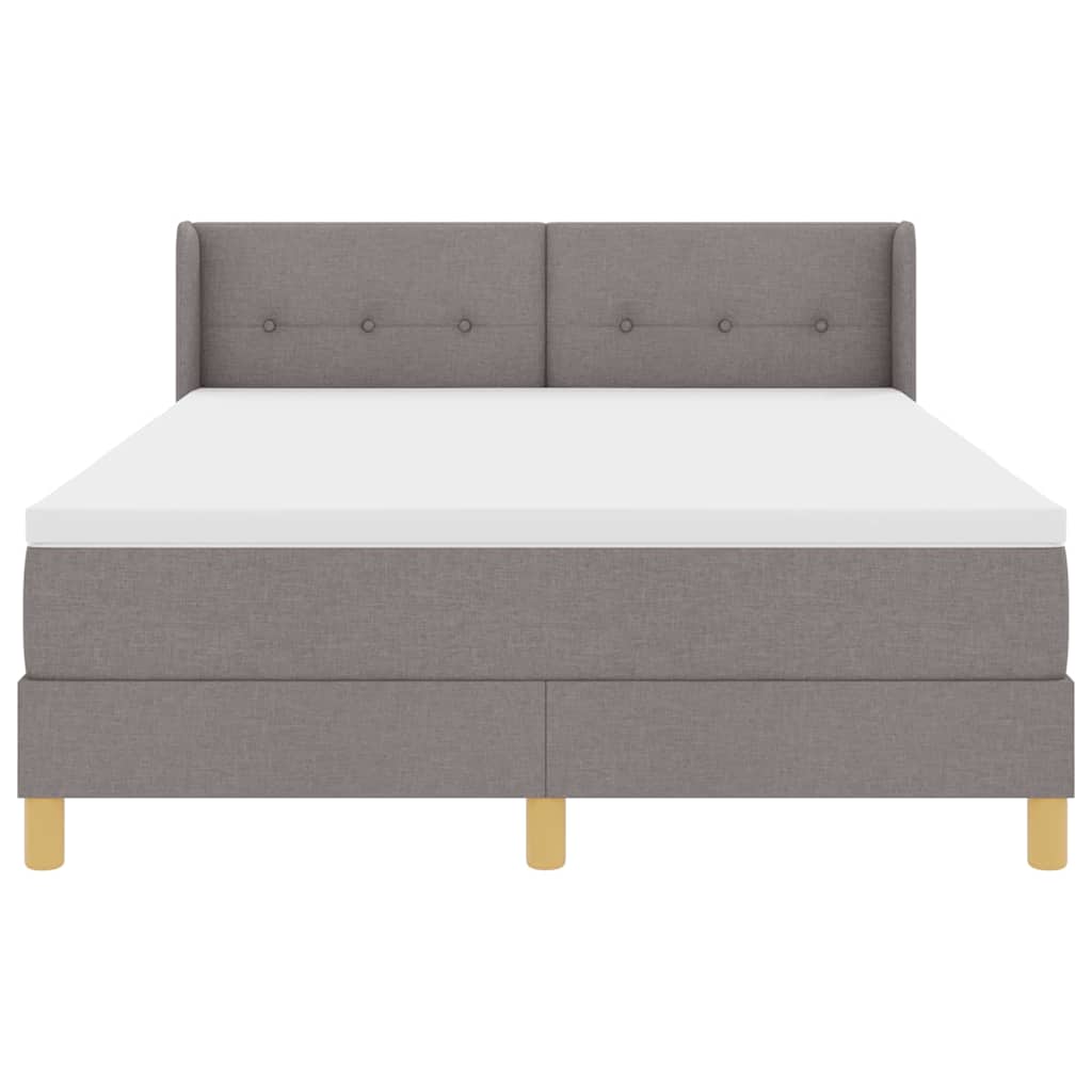vidaXL Κρεβάτι με ελατήρια με κεφαλάρι Taupe 200 x 140 cm ύφασμα