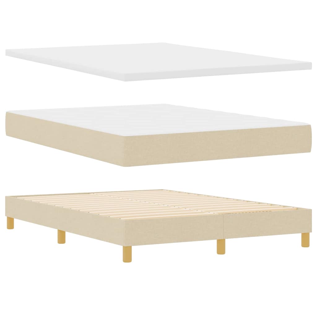 vidaXL Κρεβάτι με ελατήρια με μαξιλάρι Κρεμ 200 x 140 cm ύφασμα