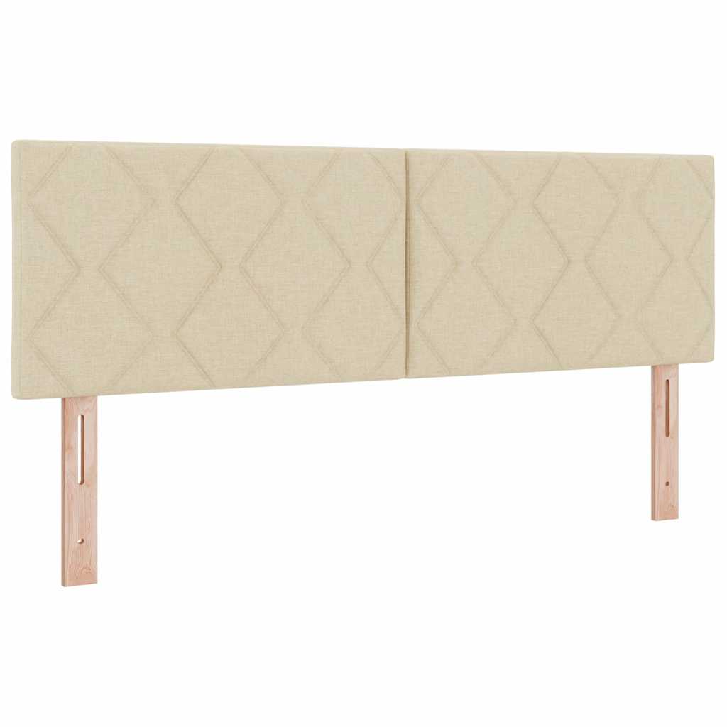 vidaXL Κρεβάτι με ελατήρια με μαξιλάρι Κρεμ 200 x 140 cm ύφασμα