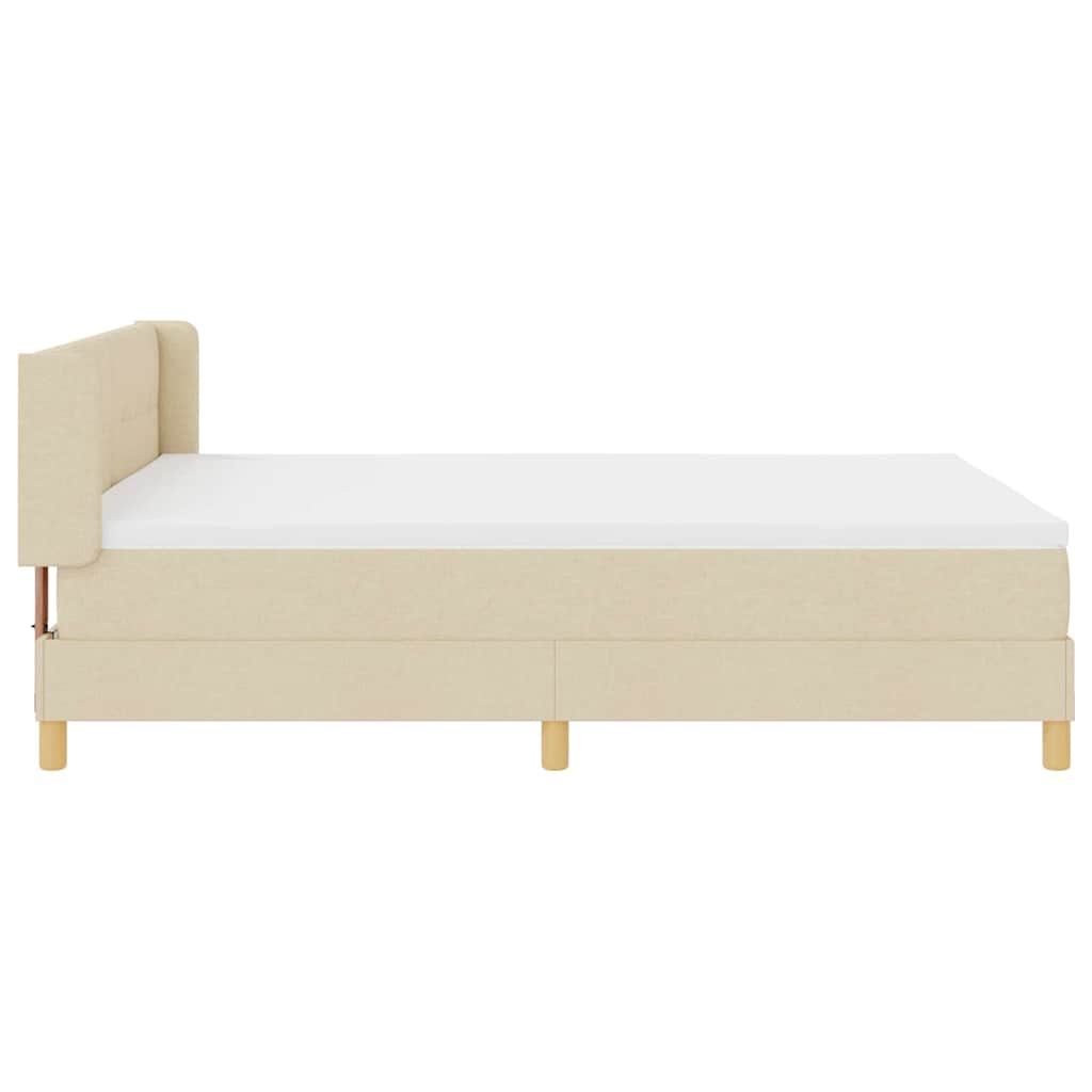 vidaXL Κρεβάτι με ελατήρια με μαξιλάρι Κρεμ 200 x 140 cm ύφασμα