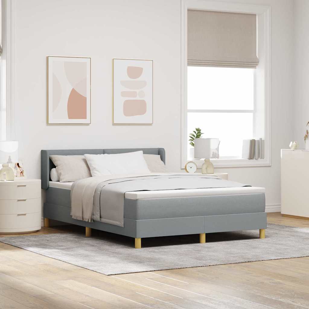 vidaXL Κρεβάτι με ελατήρια Ανοιχτό γκρι 200 x 160 εκατοστά ύφασμα