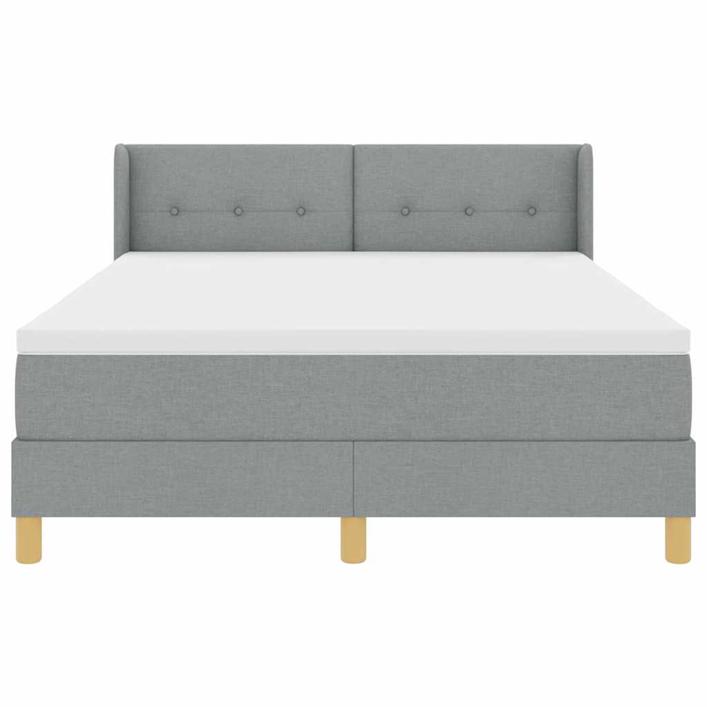 vidaXL Κρεβάτι με ελατήρια Ανοιχτό γκρι 200 x 160 εκατοστά ύφασμα