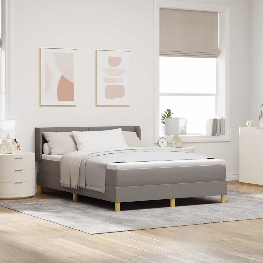 vidaXL Κρεβάτι με ελατήρια με κεφαλάρι Taupe 200 x 160 εκατοστά ύφασμα