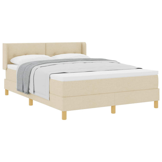 vidaXL Κρεβάτι με ελατήρια με κεφαλάρι Κρεμ 200 x 160 εκατοστά ύφασμα