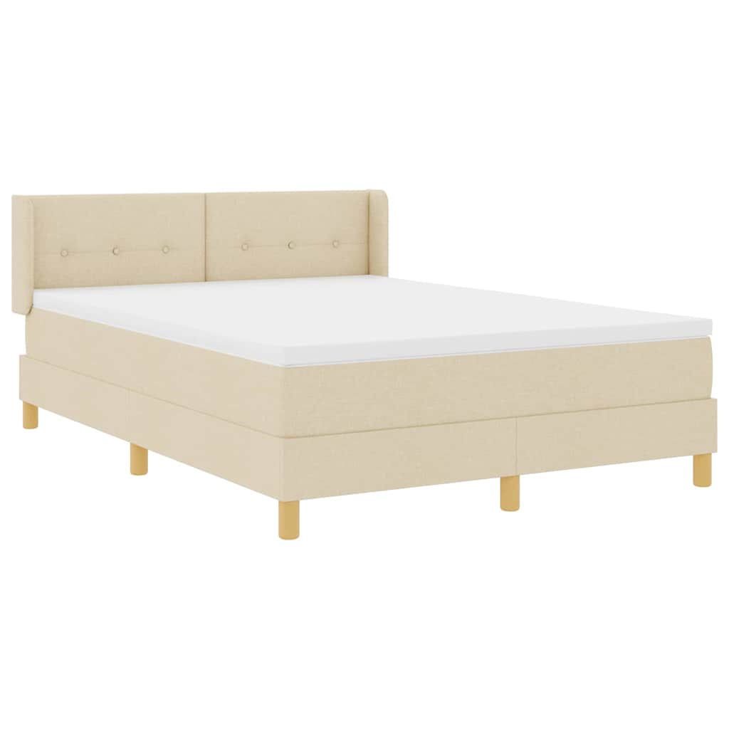 vidaXL Κρεβάτι με ελατήρια με κεφαλάρι Κρεμ 200 x 160 εκατοστά ύφασμα
