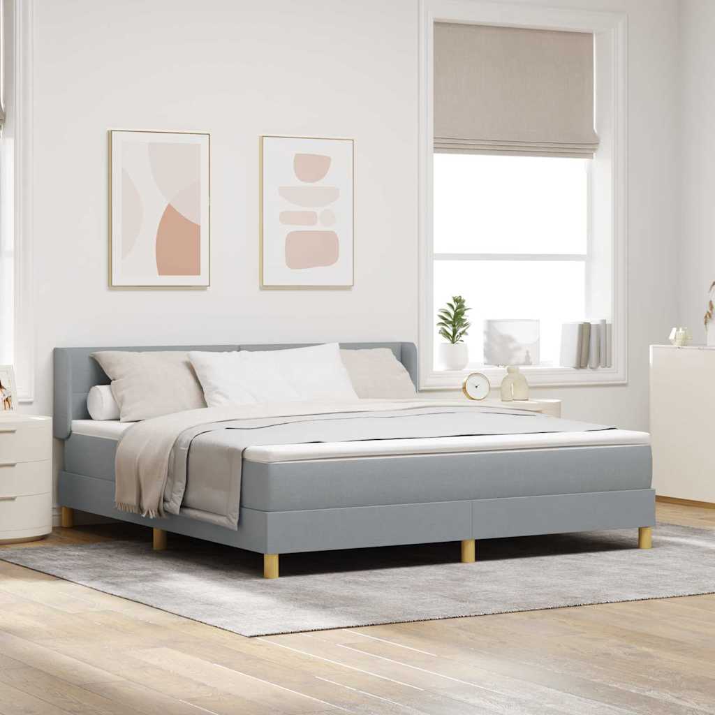 vidaXL Κρεβάτι με ελατήρια Ανοιχτό γκρι 200 x 180 cm ύφασμα