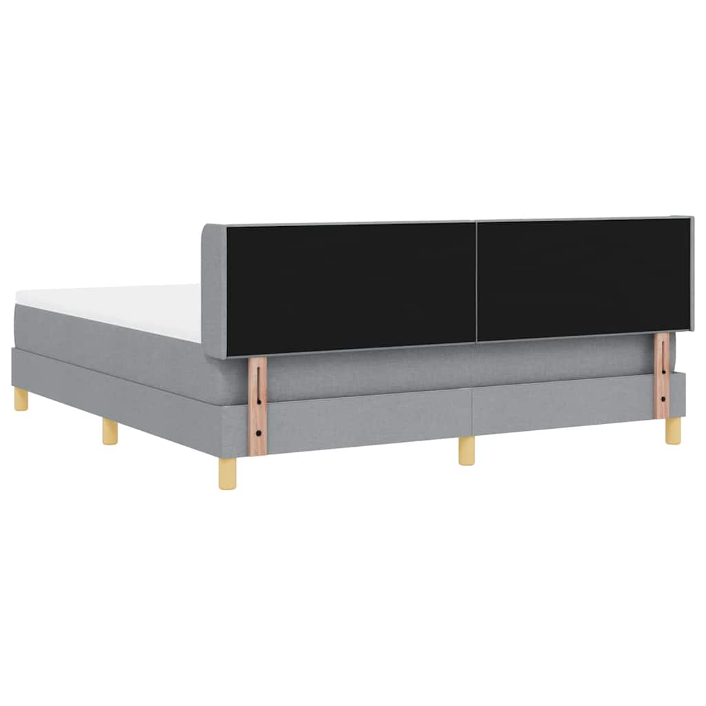vidaXL Κρεβάτι με ελατήρια Ανοιχτό γκρι 200 x 180 cm ύφασμα