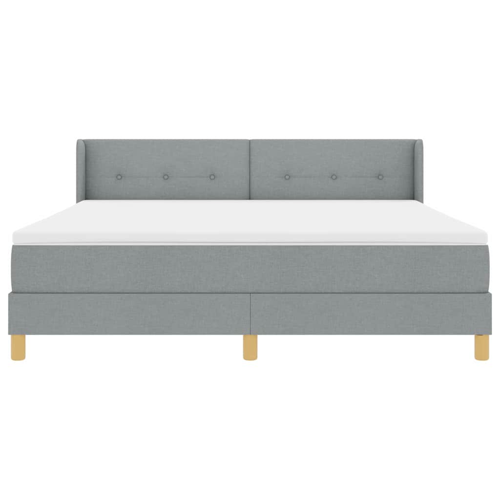 vidaXL Κρεβάτι με ελατήρια Ανοιχτό γκρι 200 x 180 cm ύφασμα