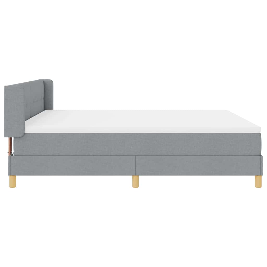 vidaXL Κρεβάτι με ελατήρια Ανοιχτό γκρι 200 x 180 cm ύφασμα