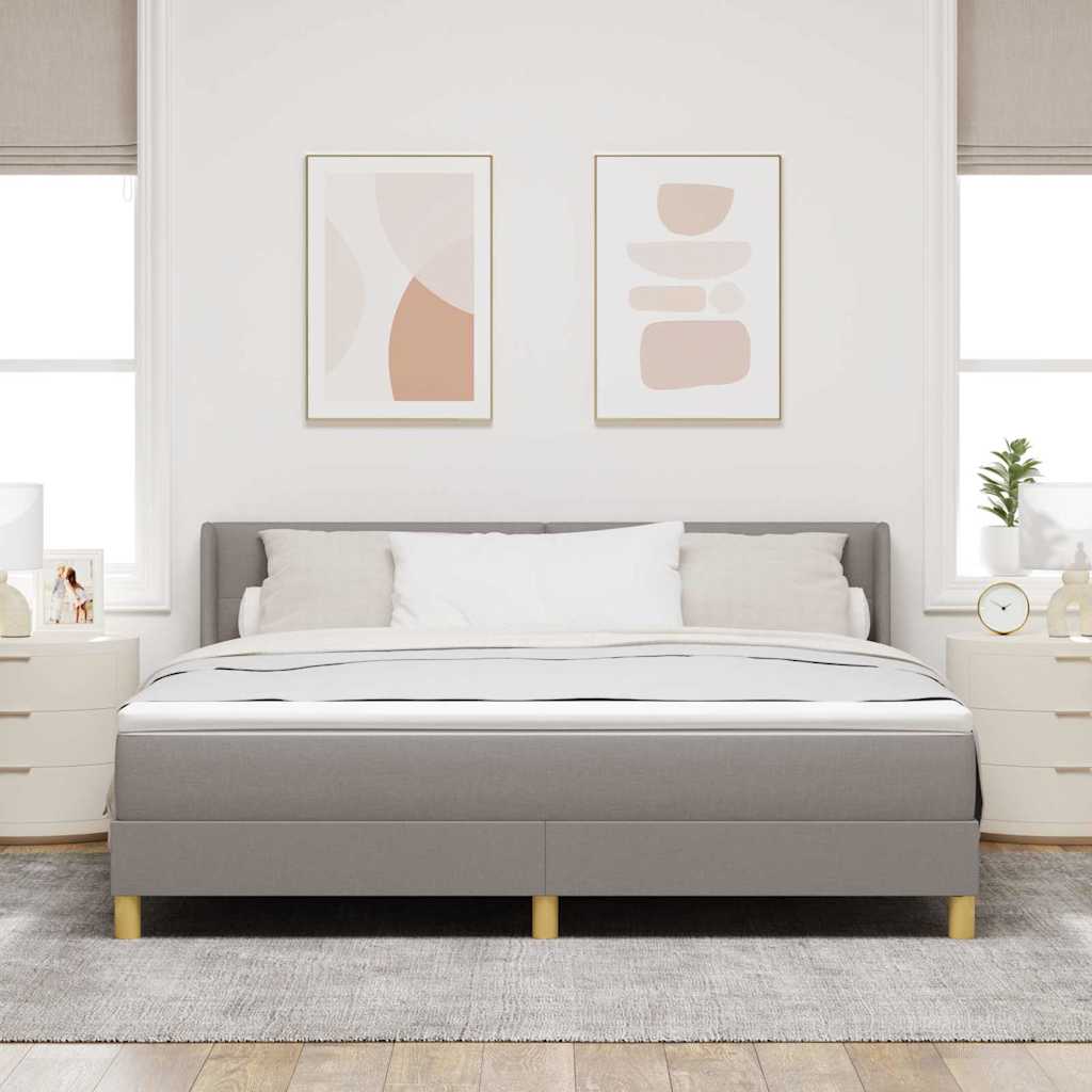vidaXL Κρεβάτι με Ελατήρια με στρώμα Taupe 180 x 200 cm ύφασμα