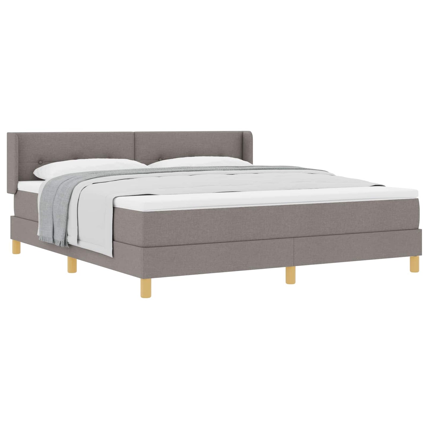 vidaXL Κρεβάτι με Ελατήρια με στρώμα Taupe 180 x 200 cm ύφασμα