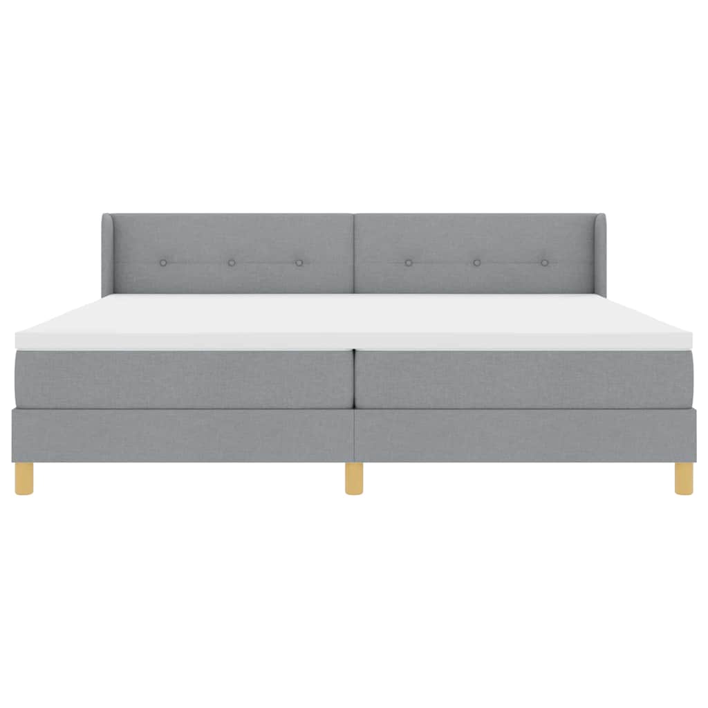 vidaXL Κρεβάτι με ελατήρια Ανοιχτό γκρι 200 x 200 cm ύφασμα