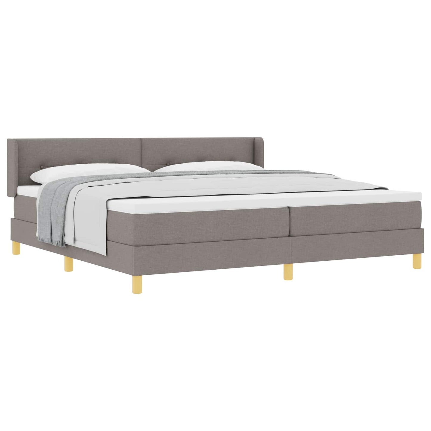 vidaXL Κρεβάτι με ελατήρια με μαξιλάρι Taupe 200 x 200 cm ύφασμα