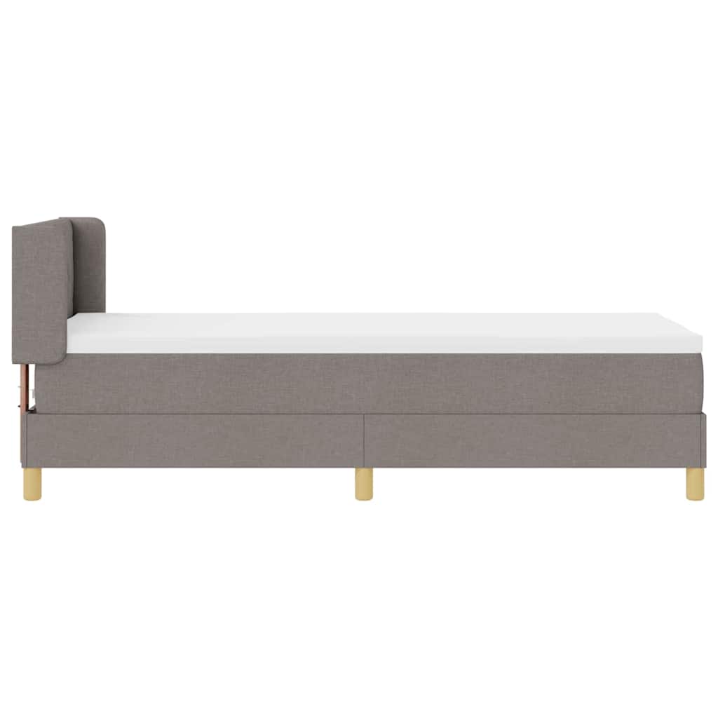 vidaXL Κρεβάτι με ελατήρια με μαξιλάρι Taupe 200 x 80 εκατοστά ύφασμα