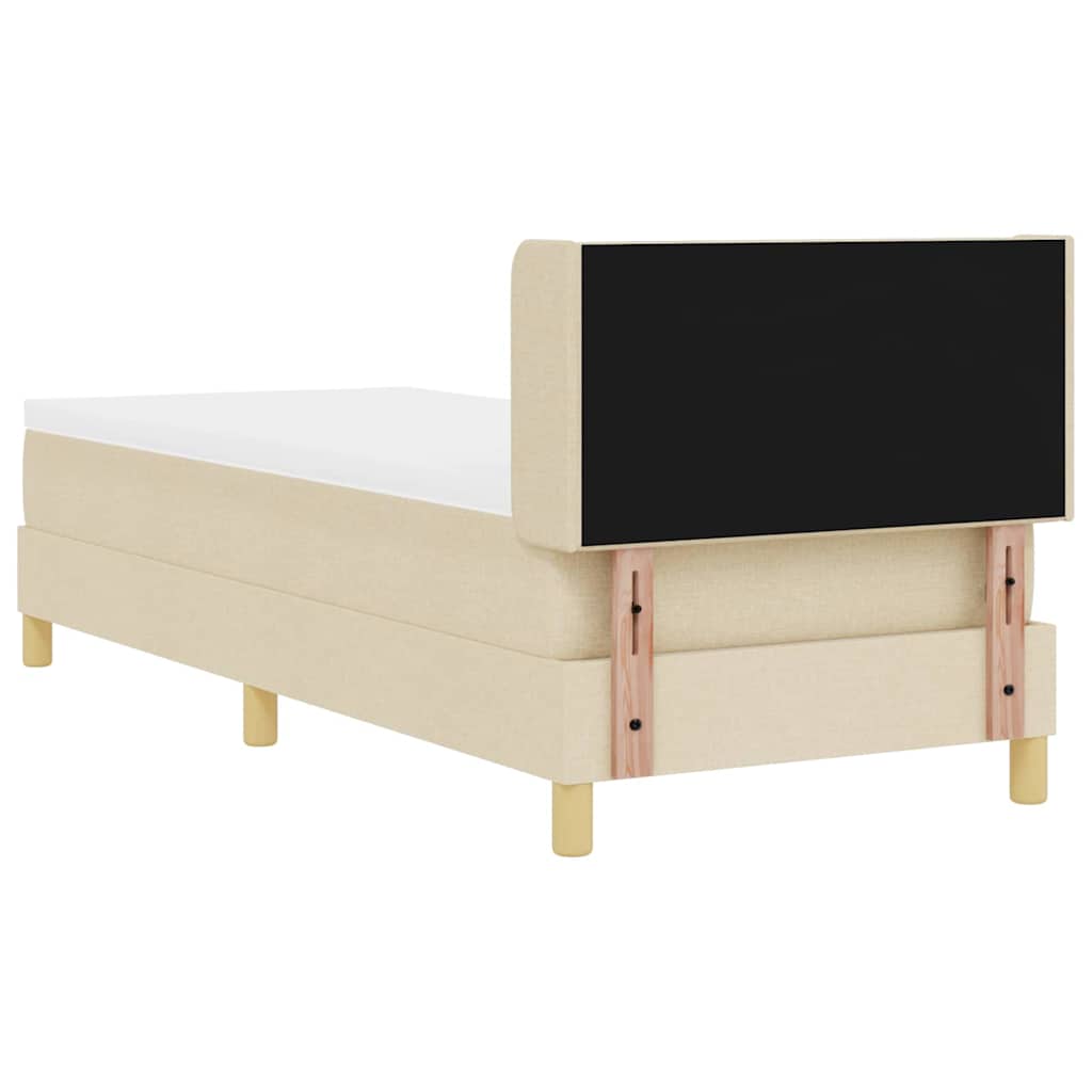 vidaXL Κρεβάτι με ελατήρια με κεφαλάρι Κρεμ 200 x 80 εκατοστά ύφασμα