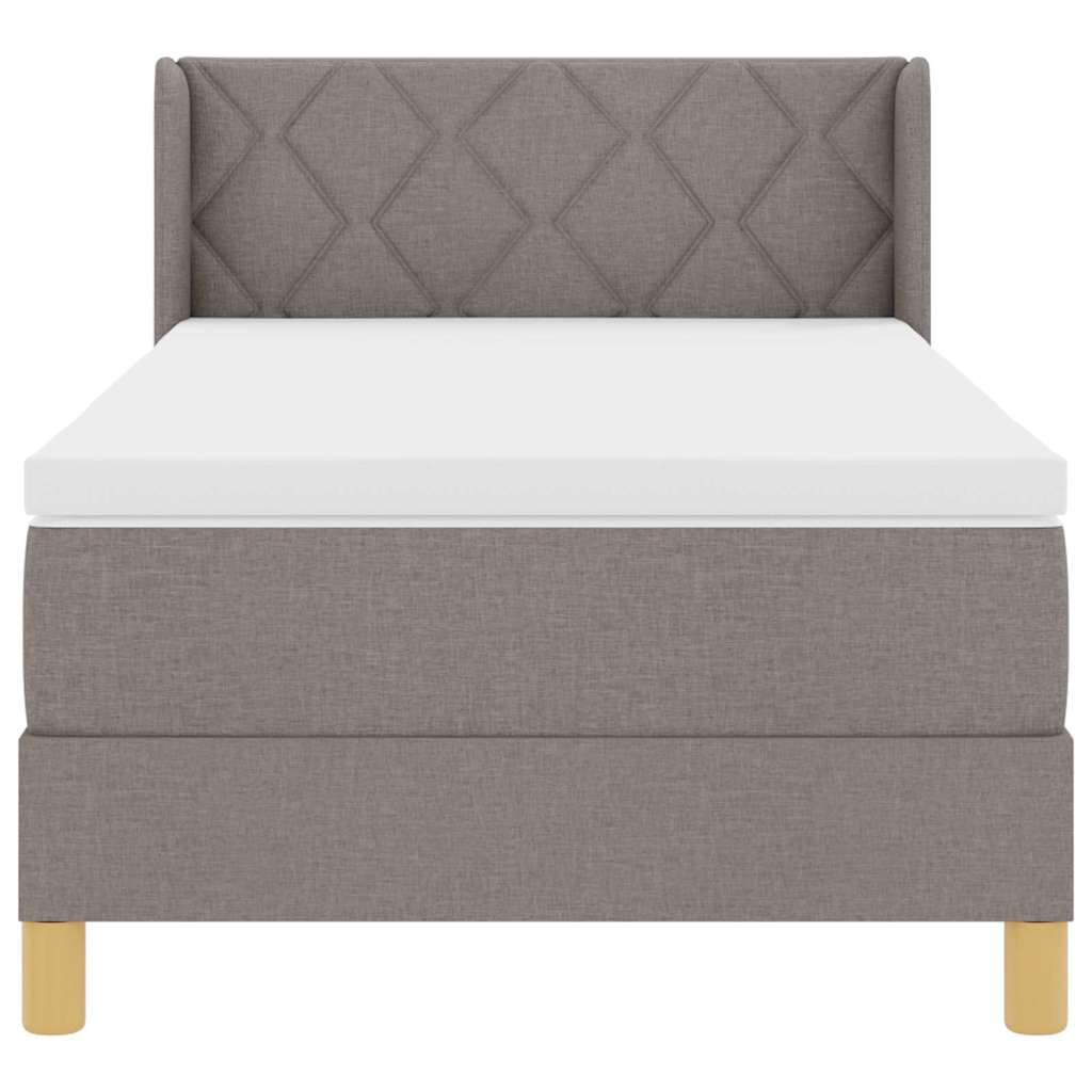 vidaXL Κρεβάτι με ελατήρια με κεφαλάρι Taupe 200 x 100 cm ύφασμα