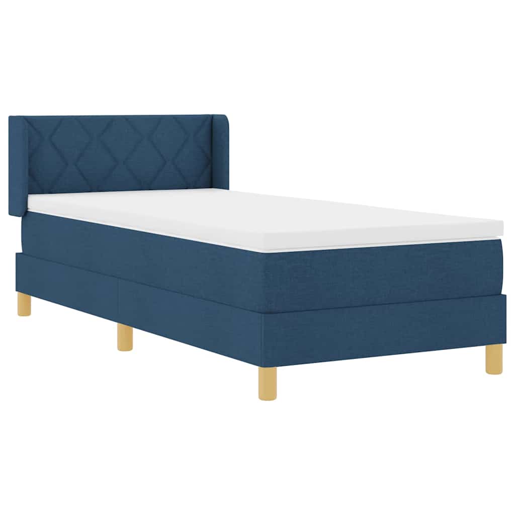 vidaXL Κρεβάτι με ελατήρια με κεφαλάρι Μπλε 200 x 100 cm ύφασμα