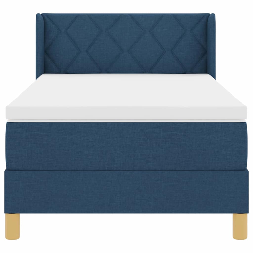vidaXL Κρεβάτι με ελατήρια με κεφαλάρι Μπλε 200 x 100 cm ύφασμα