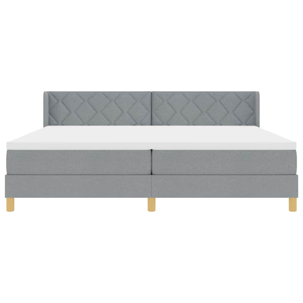 vidaXL Κρεβάτι με ελατήρια Ανοιχτό γκρι 200 x 200 cm ύφασμα