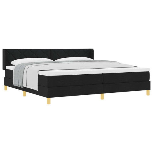 vidaXL Κρεβάτι με ελατήρια με κεφαλάρι Μαύρο 200 x 200 cm ύφασμα