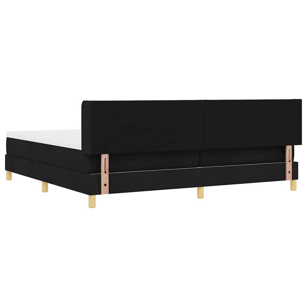 vidaXL Κρεβάτι με ελατήρια με κεφαλάρι Μαύρο 200 x 200 cm ύφασμα