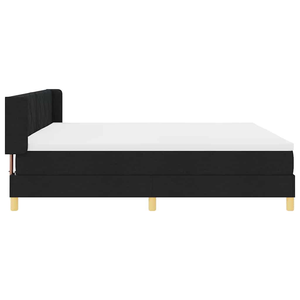 vidaXL Κρεβάτι με ελατήρια με κεφαλάρι Μαύρο 200 x 200 cm ύφασμα