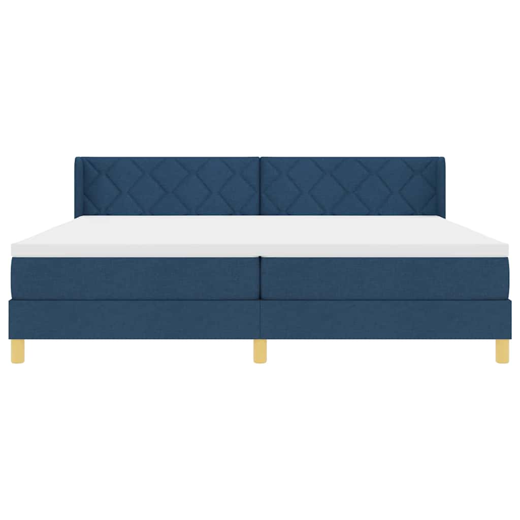 vidaXL Κρεβάτι με ελατήρια με κεφαλάρι Μπλε 200 x 200 cm ύφασμα