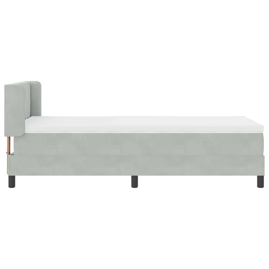 vidaXL Κρεβάτι με ελατήρια Ανοιχτό γκρι 200 x 100 cm Βελούδο