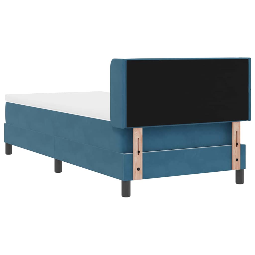vidaXL Κρεβάτι με ελατήρια Σκούρο Μπλε 200 x 100 cm Βελούδο