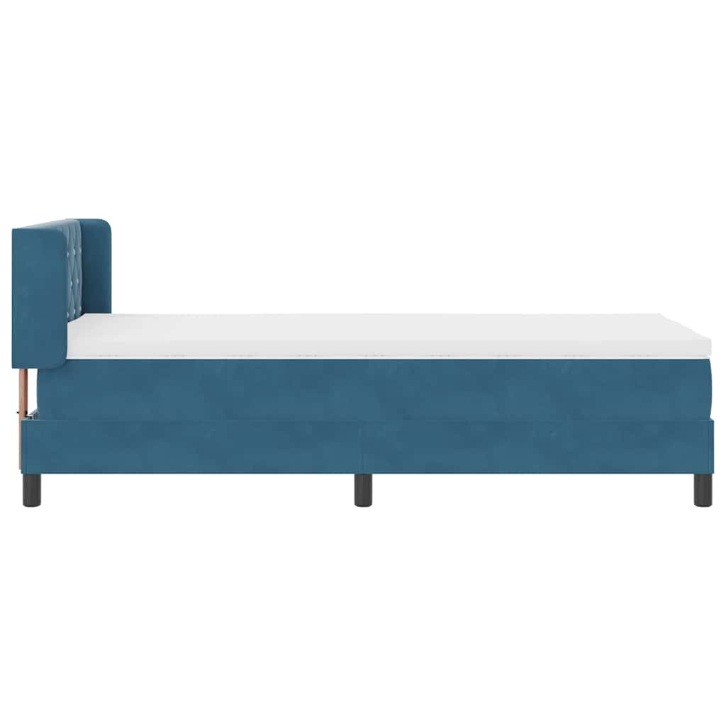 vidaXL Κρεβάτι με ελατήρια Σκούρο Μπλε 200 x 100 cm Βελούδο