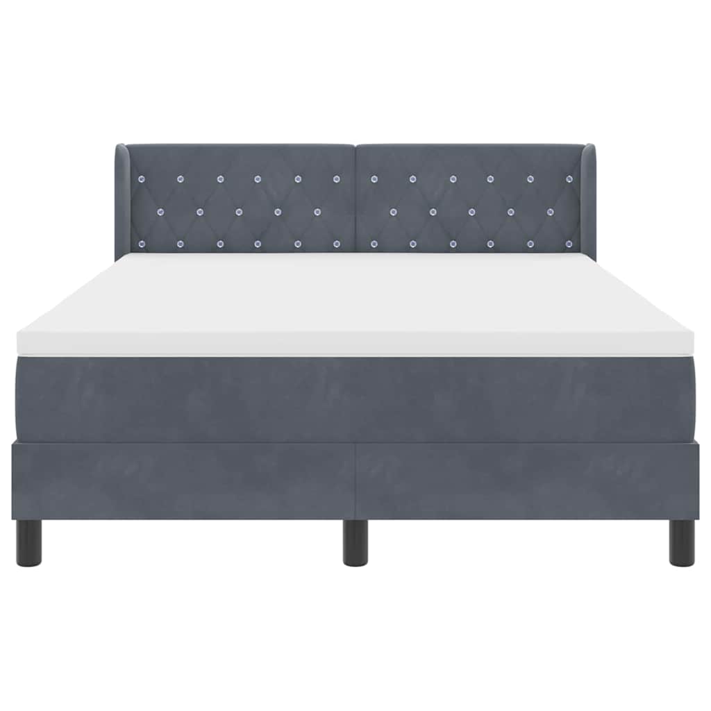 vidaXL Κρεβάτι με ελατήρια Σκούρο Γκρι 200 x 140 cm Βελούδο