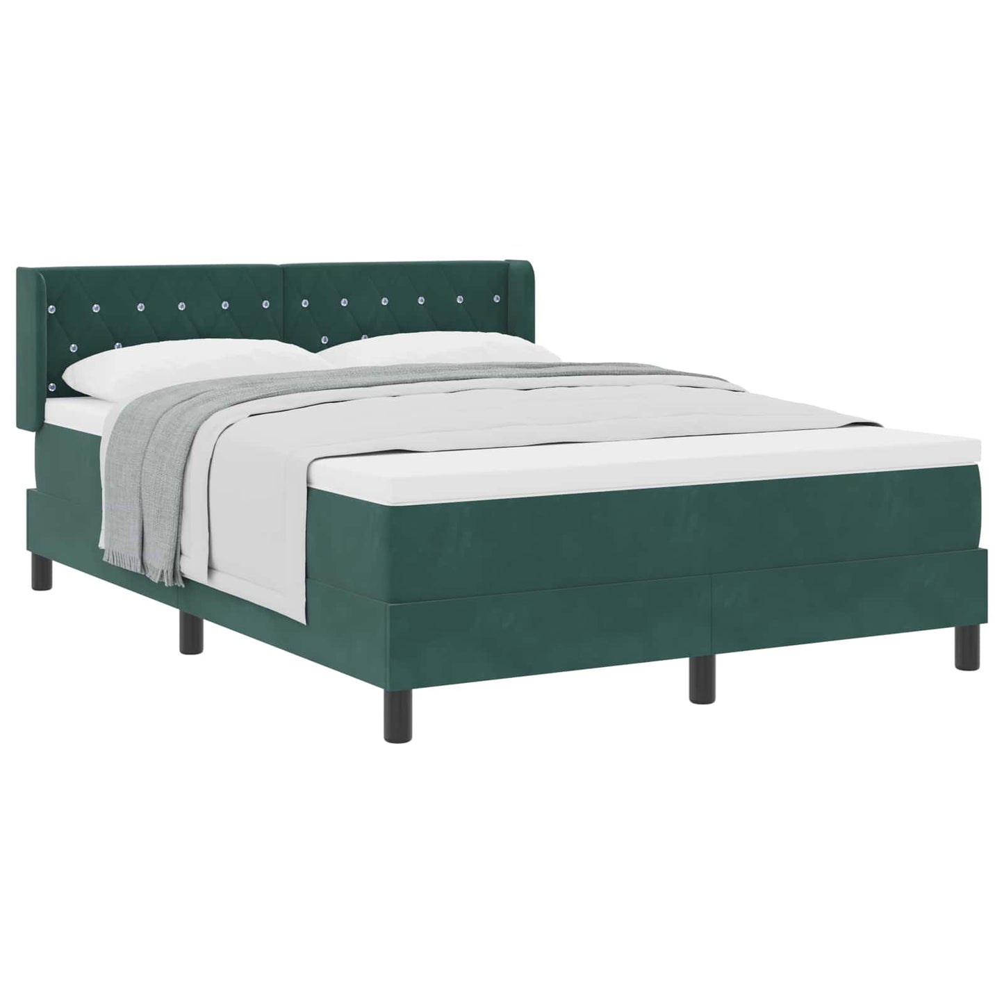 vidaXL Κρεβάτι με ελατήρια Σκούρο Πράσινο 200 x 140 cm Βελούδο