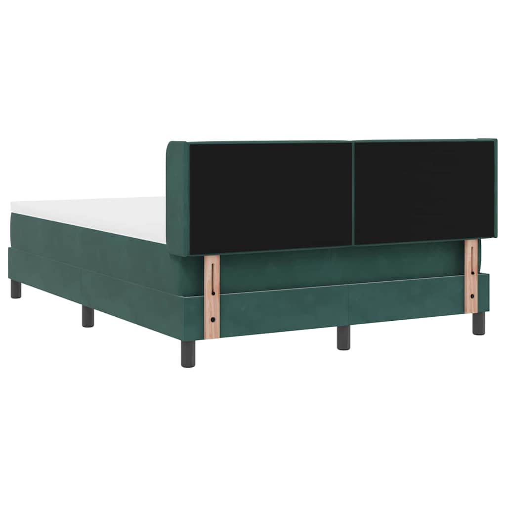 vidaXL Κρεβάτι με ελατήρια Σκούρο Πράσινο 200 x 140 cm Βελούδο