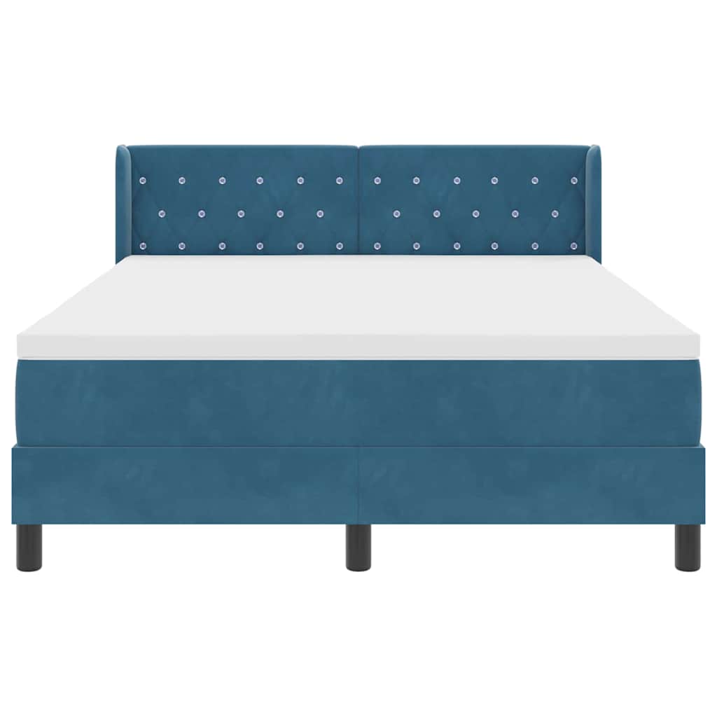 vidaXL Κρεβάτι με ελατήρια Σκούρο Μπλε 200 x 140 cm Βελούδο