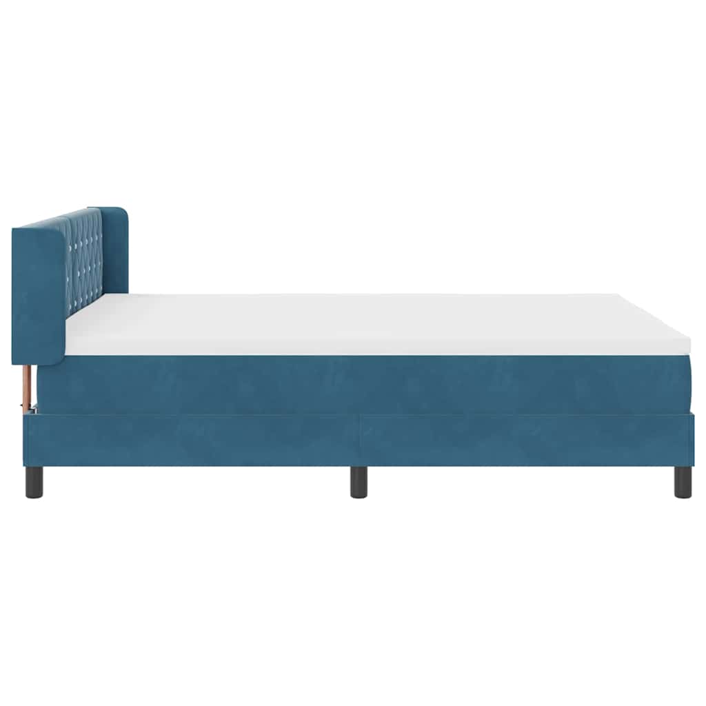 vidaXL Κρεβάτι με ελατήρια Σκούρο Μπλε 200 x 140 cm Βελούδο
