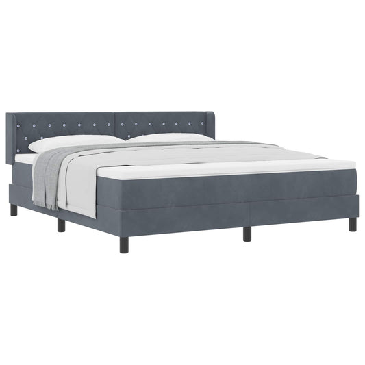 vidaXL Κρεβάτι με ελατήρια Σκούρο Γκρι 200 x 180 cm Βελούδο