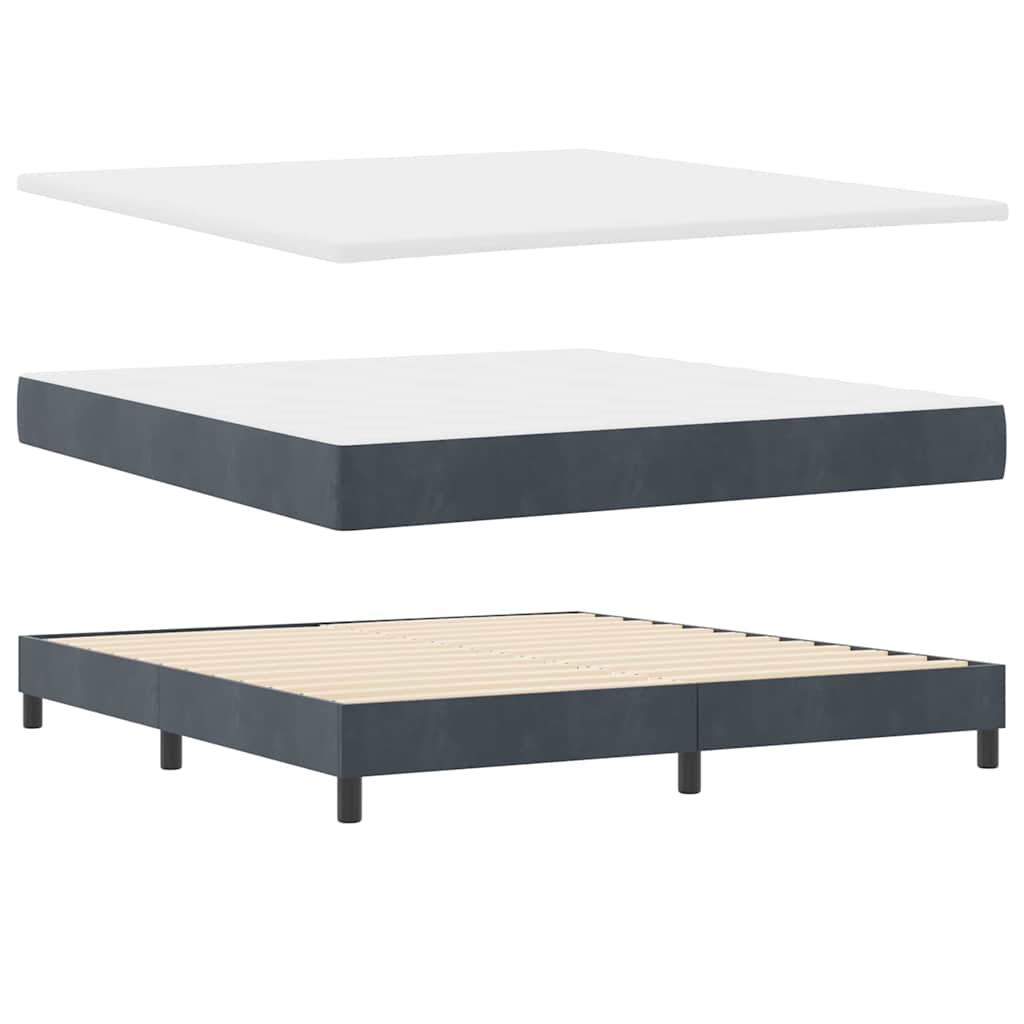 vidaXL Κρεβάτι με ελατήρια Σκούρο Γκρι 200 x 180 cm Βελούδο