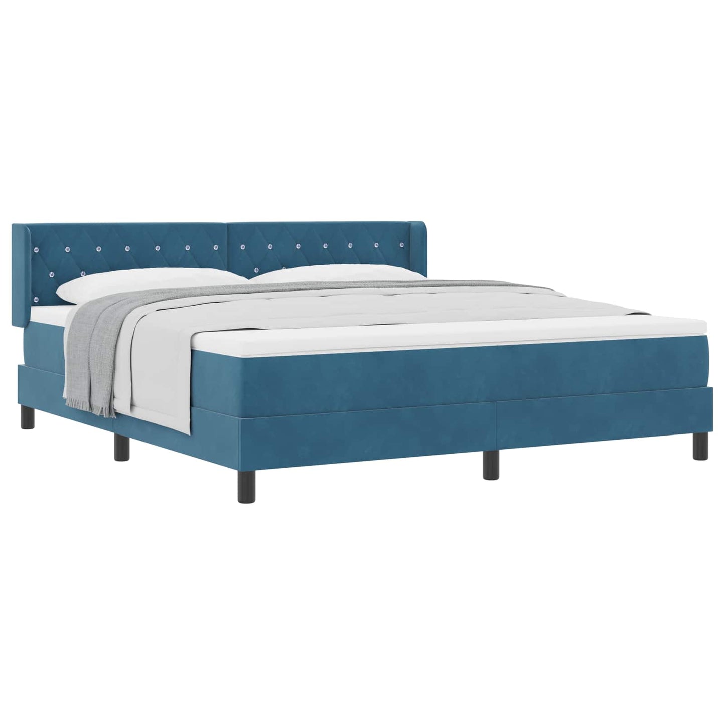 vidaXL Κρεβάτι με ελατήρια Σκούρο Μπλε 200 x 180 cm Βελούδο