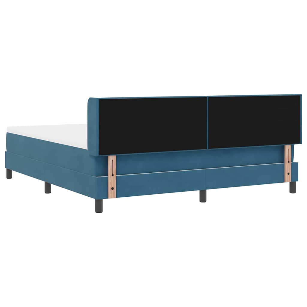 vidaXL Κρεβάτι με ελατήρια Σκούρο Μπλε 200 x 180 cm Βελούδο