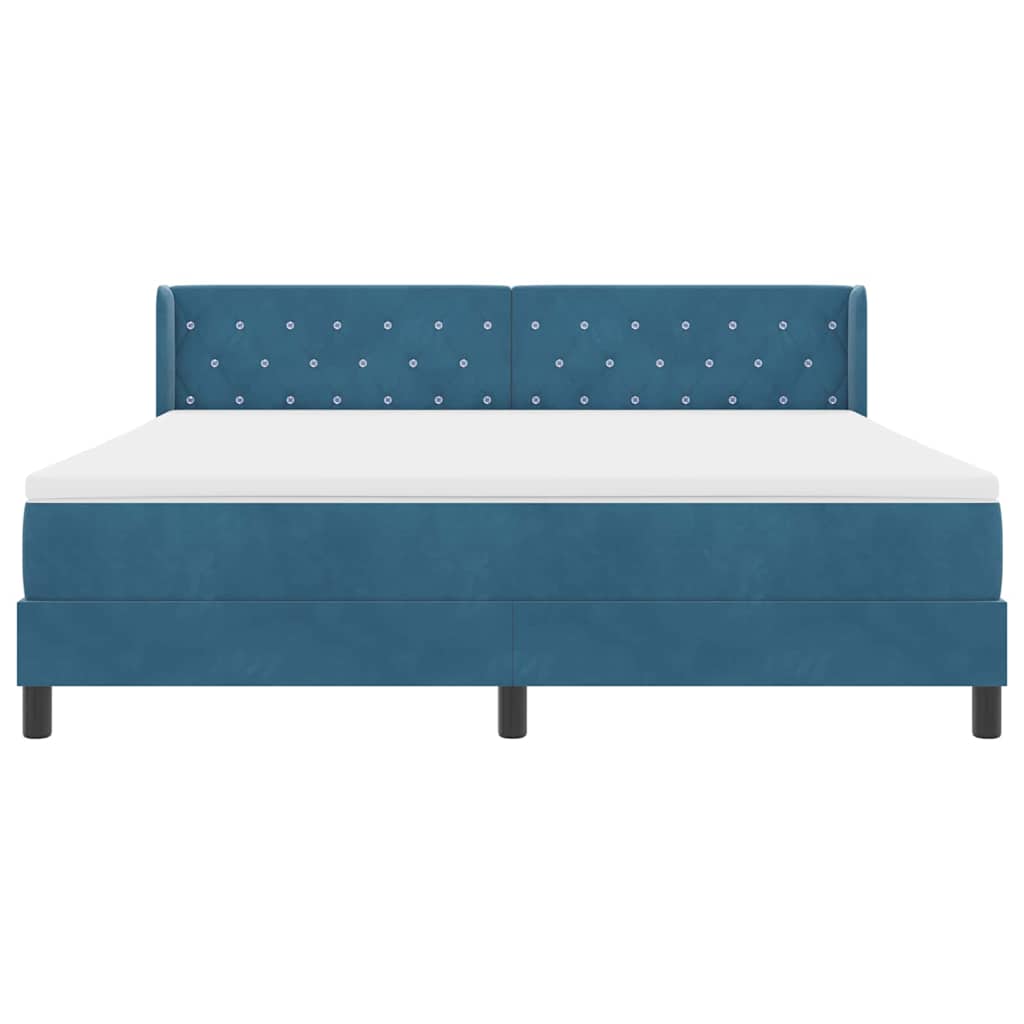 vidaXL Κρεβάτι με ελατήρια Σκούρο Μπλε 200 x 180 cm Βελούδο
