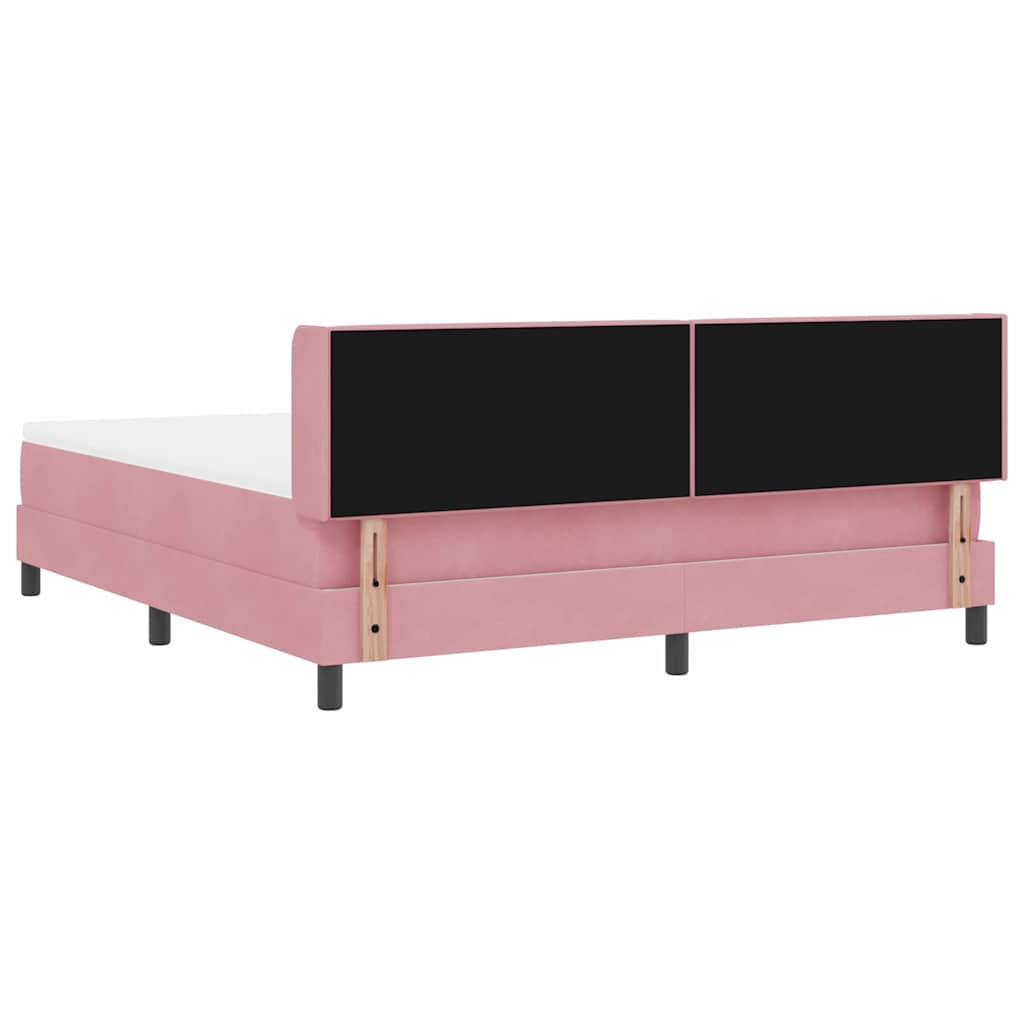 vidaXL Κρεβάτι με ελατήρια με κεφαλάρι Ροζ 200 x 180 cm Βελούδο