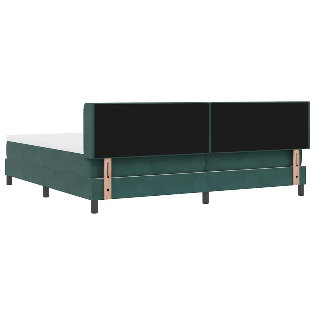 vidaXL Κρεβάτι με ελατήρια Σκούρο Πράσινο 200 x 200 cm Βελούδο