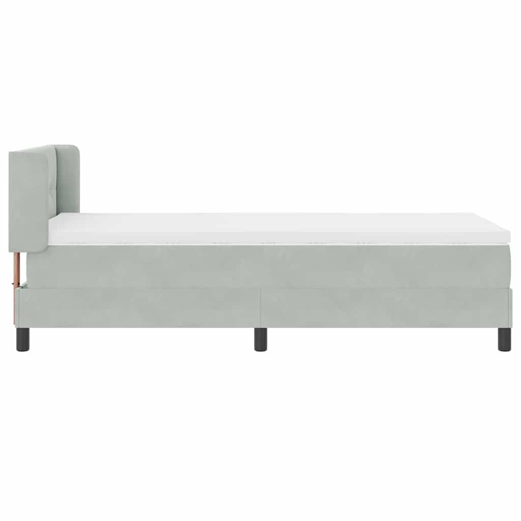 vidaXL Κρεβάτι με ελατήρια Ανοιχτό γκρι 200 x 80 εκατοστά Βελούδο