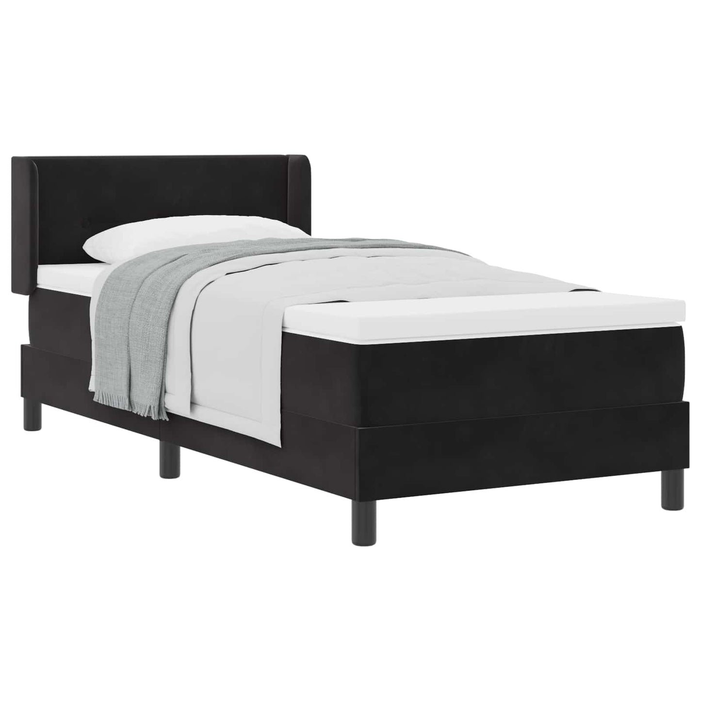 vidaXL Κρεβάτι με Στρώμα Μαύρο 90x190 cm Βελούδινο